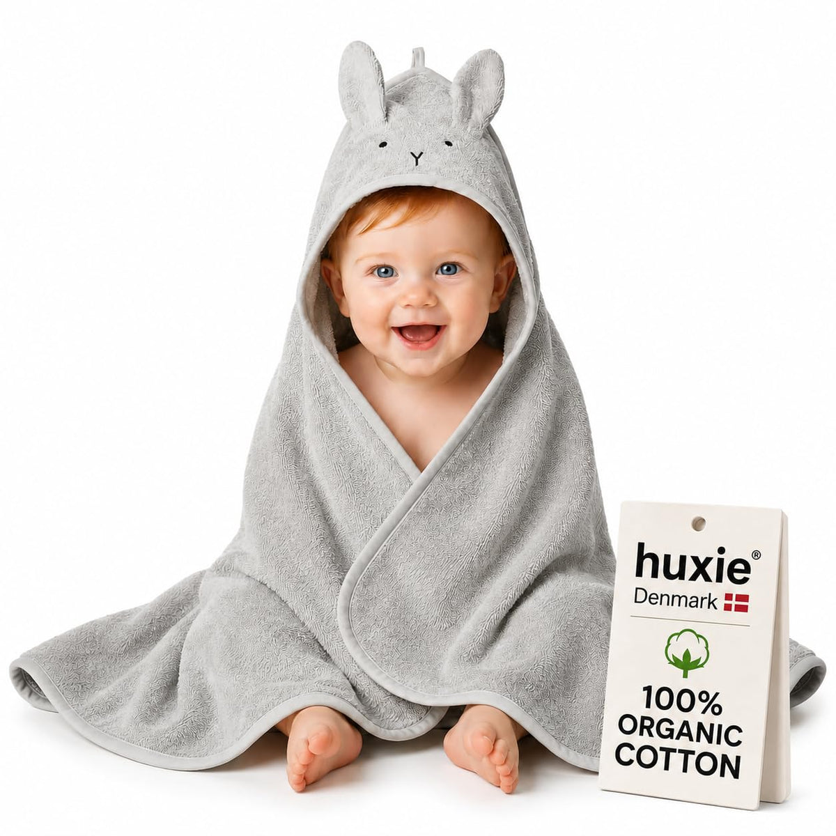 Organic Cotton Hooded Baby Bath Towel 32 x 32 Inch