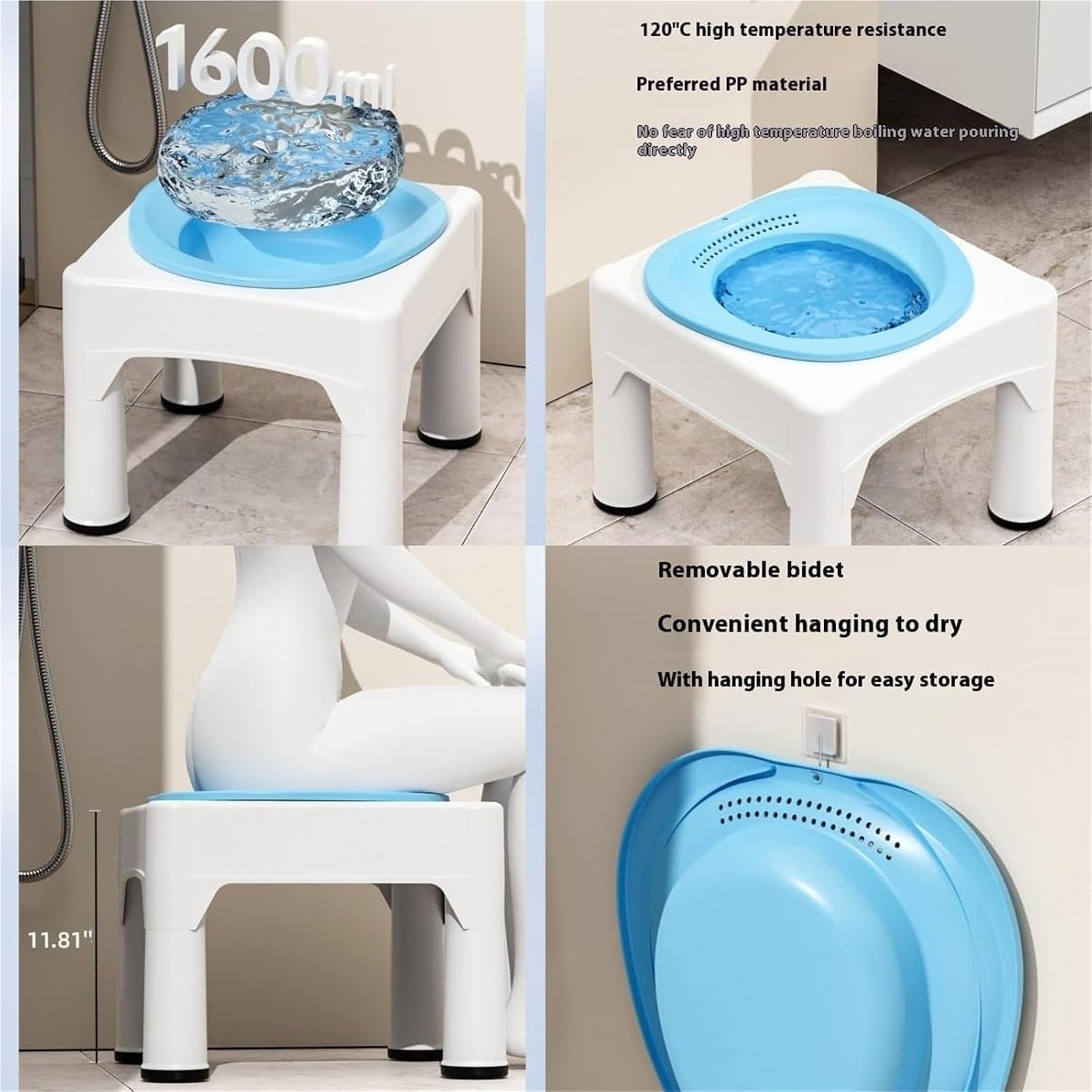 Postpartum Sitz Bath Basin with Manual Flusher
