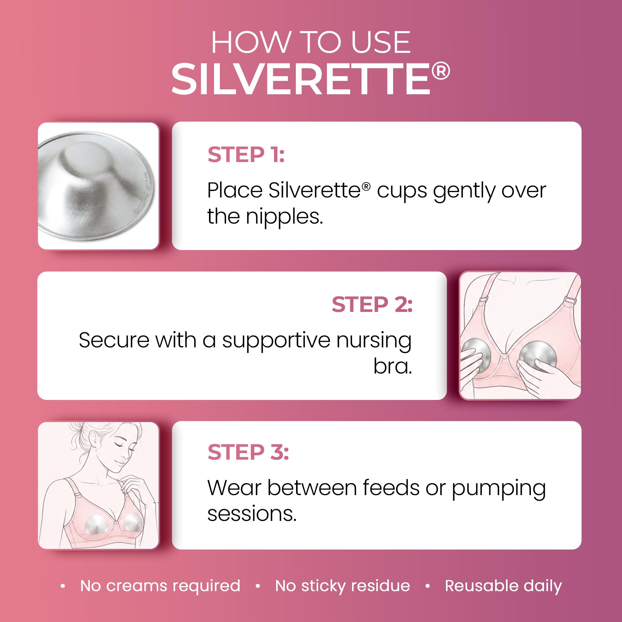 Silver Nursing Cups for Breastfeeding Mothers