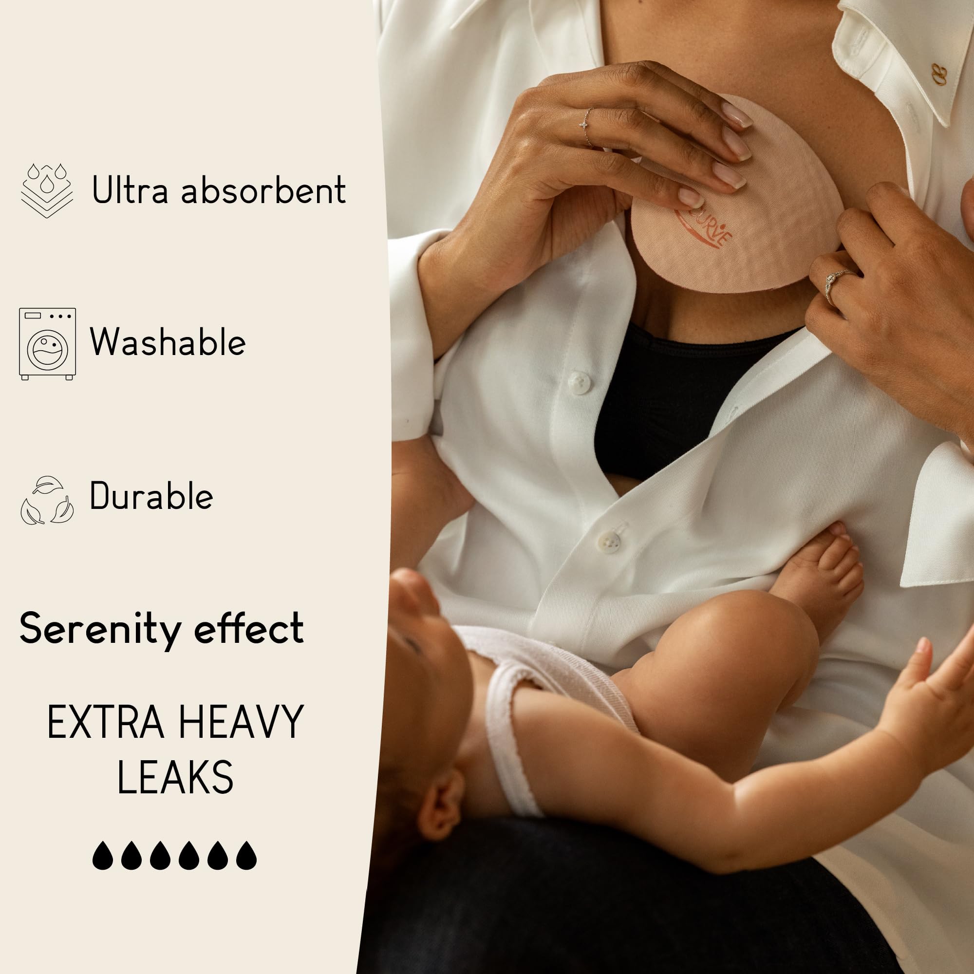 Reusable Ultra Absorbent Night Nursing Pads 4 Pack