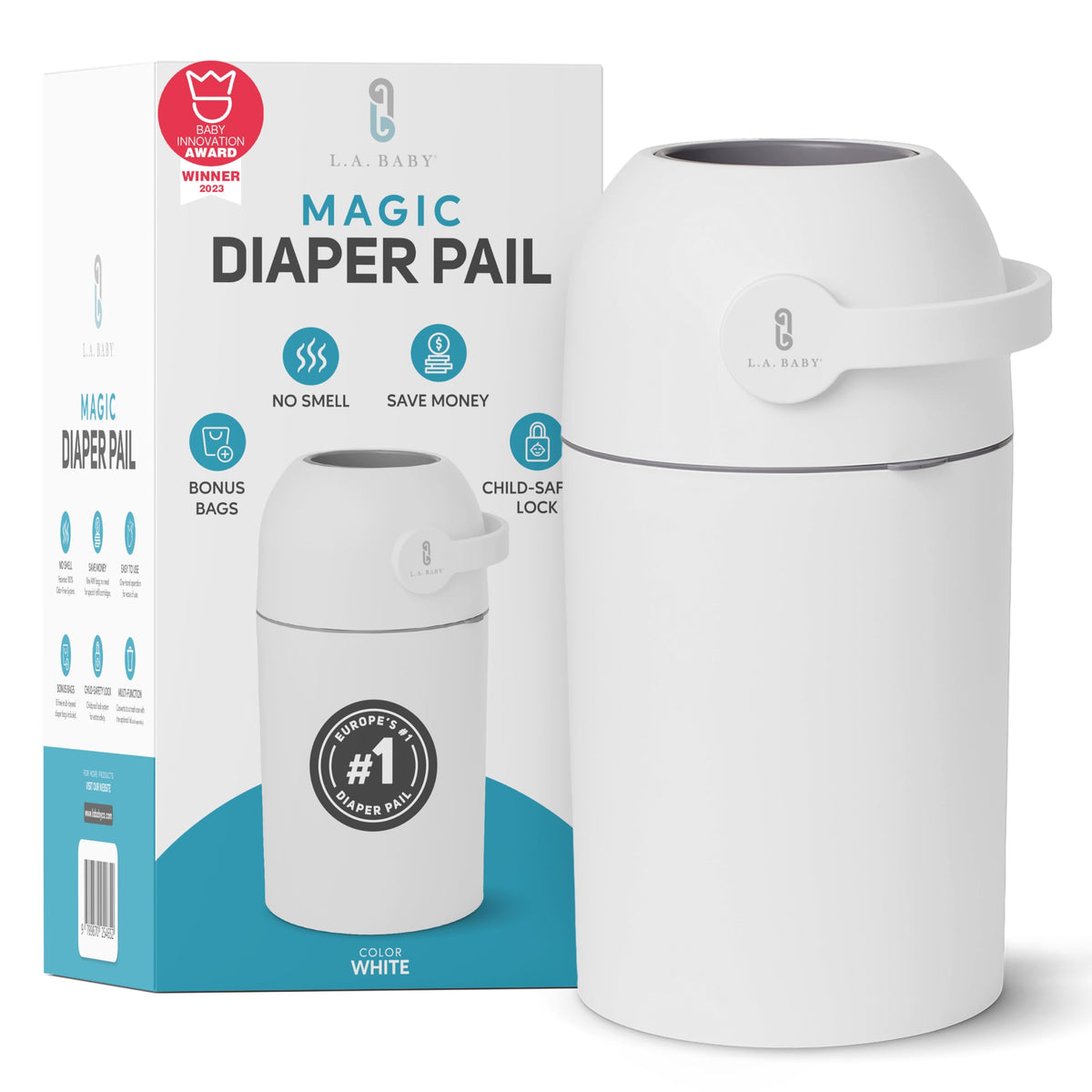 Odor Control Baby Diaper Pail with Child Safe Lock