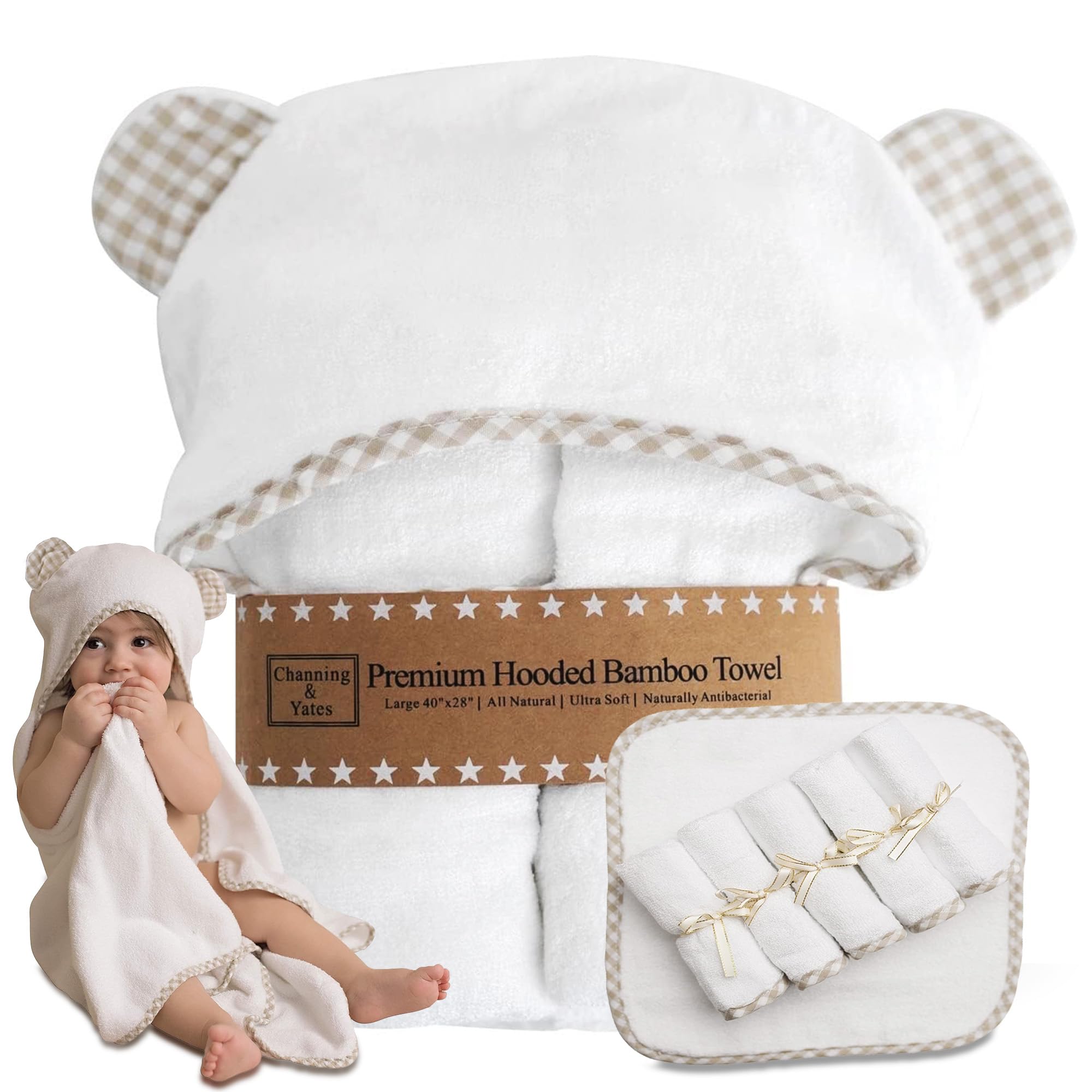Organic Hooded Baby Towel and Washcloth Set