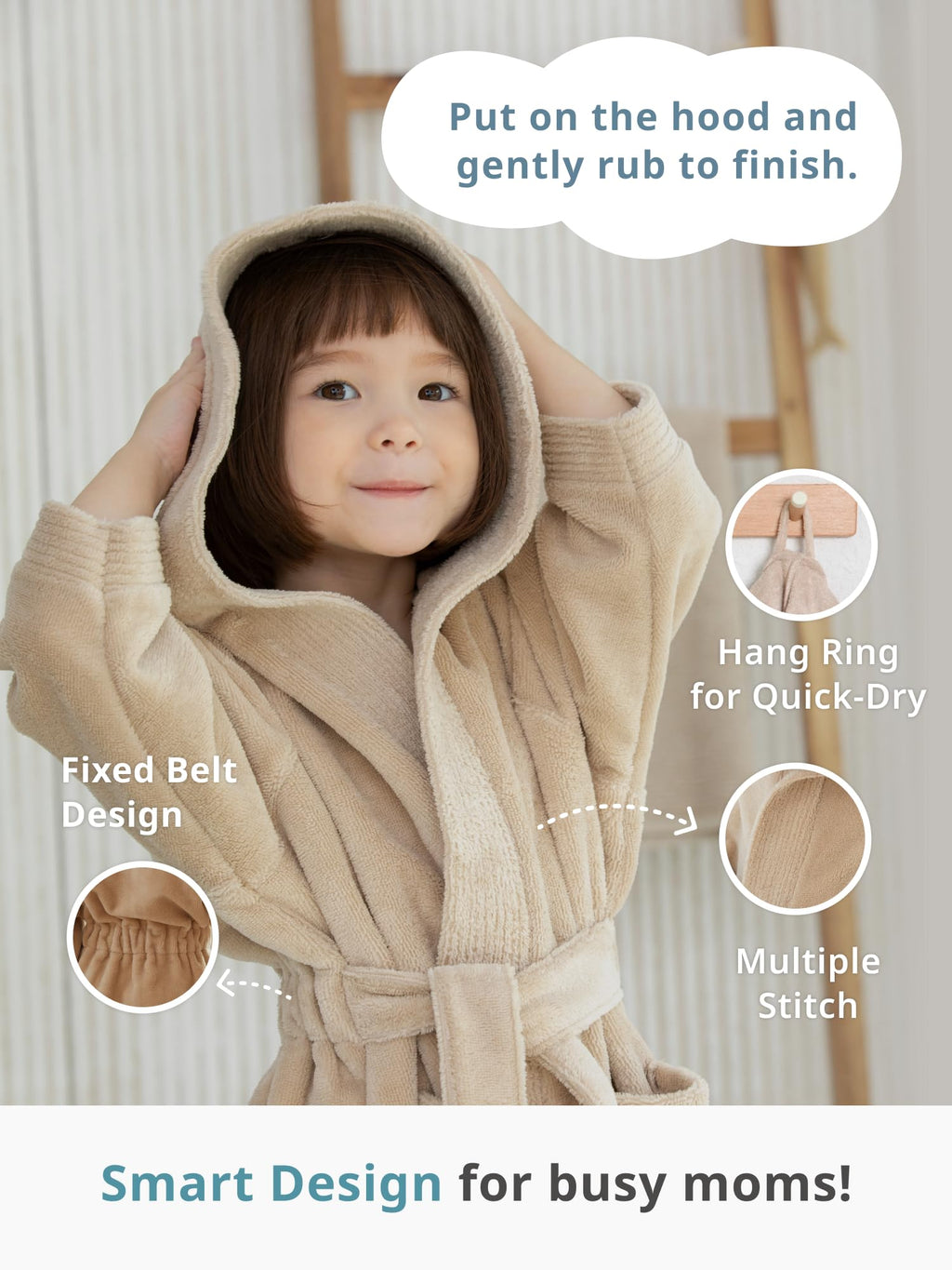 Ultra Soft Hooded Quick Dry Kids Bathrobe