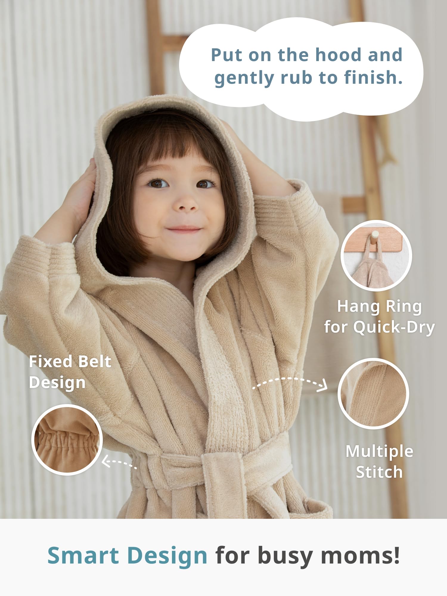 Ultra Soft Hooded Quick Dry Kids Bathrobe