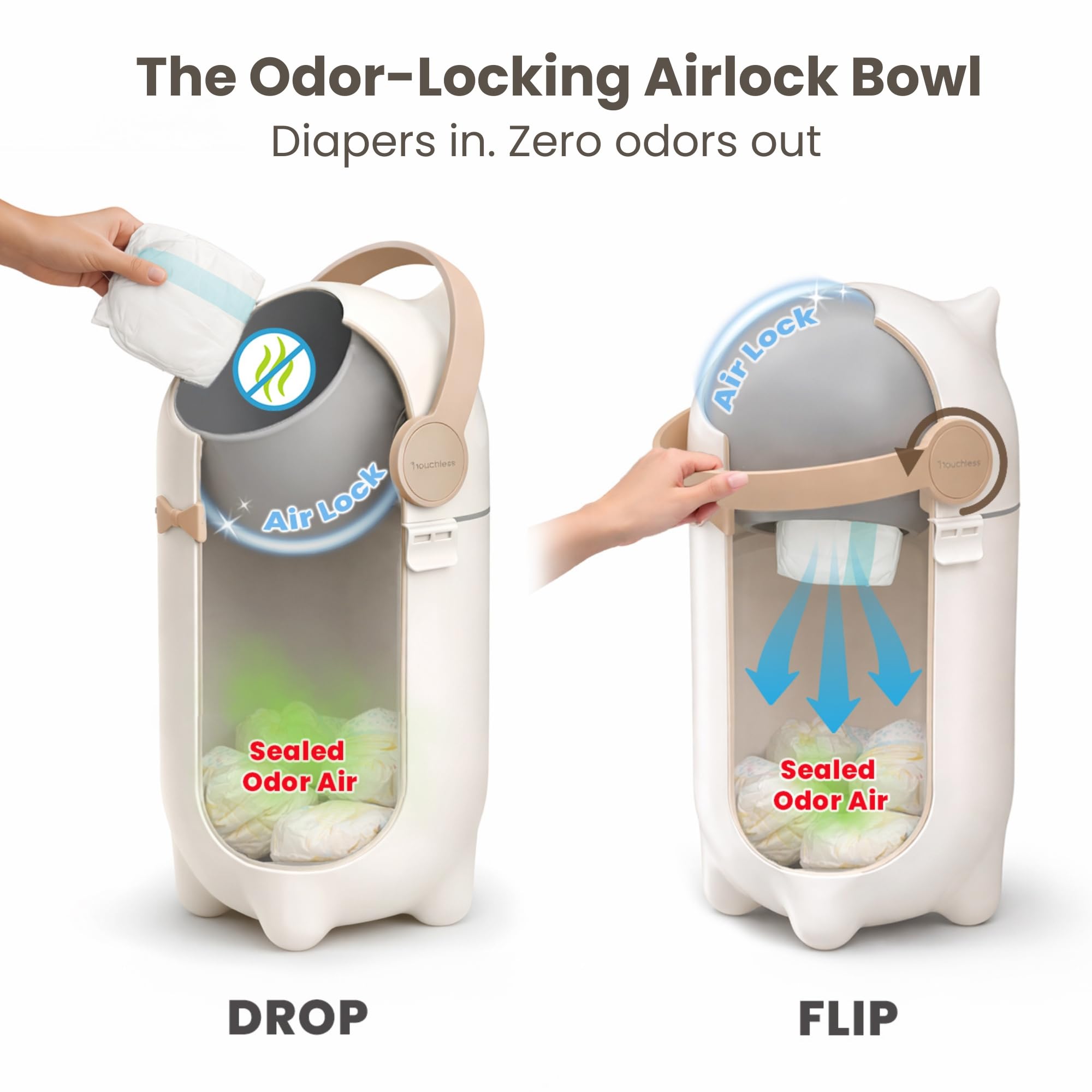 Touchless Sensor Baby Diaper Pail 3 Gallon