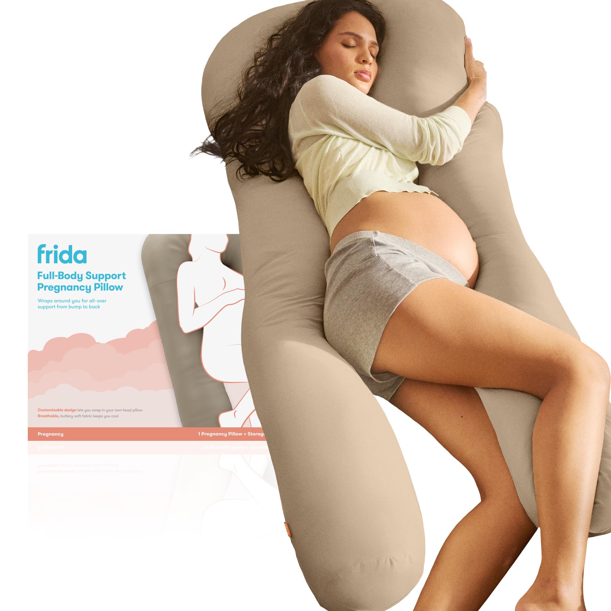 Cooling Full Body Pregnancy Pillow with Head to Toe Support