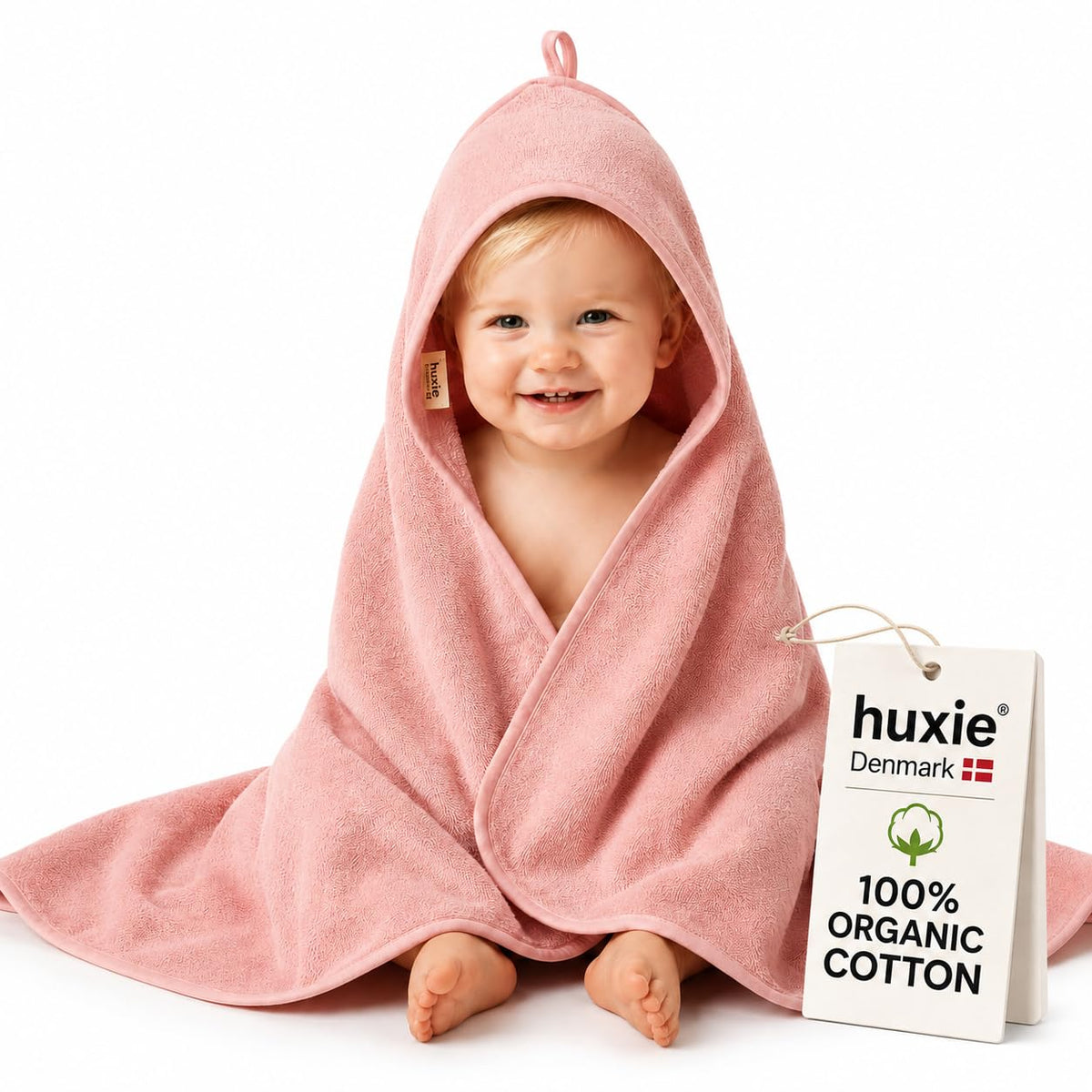 Organic Cotton Hooded Baby Bath Towel 32 x 32 Inch