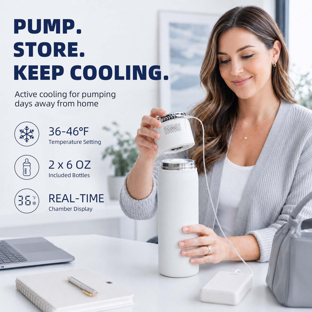 Portable Electric Breast Milk Cooler Bottle 12 oz