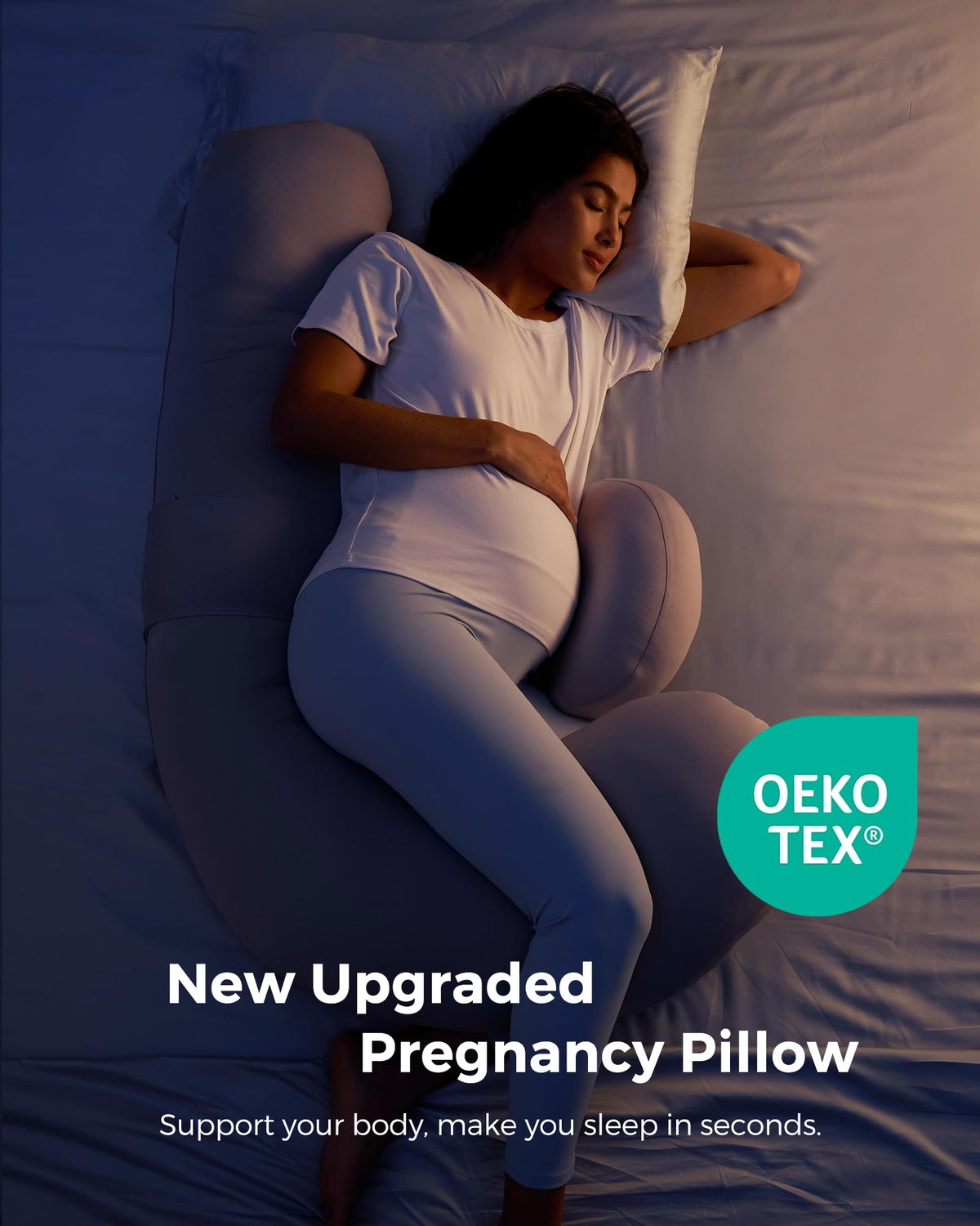 Adjustable F Shaped Pregnancy Pillow for Full Body Support