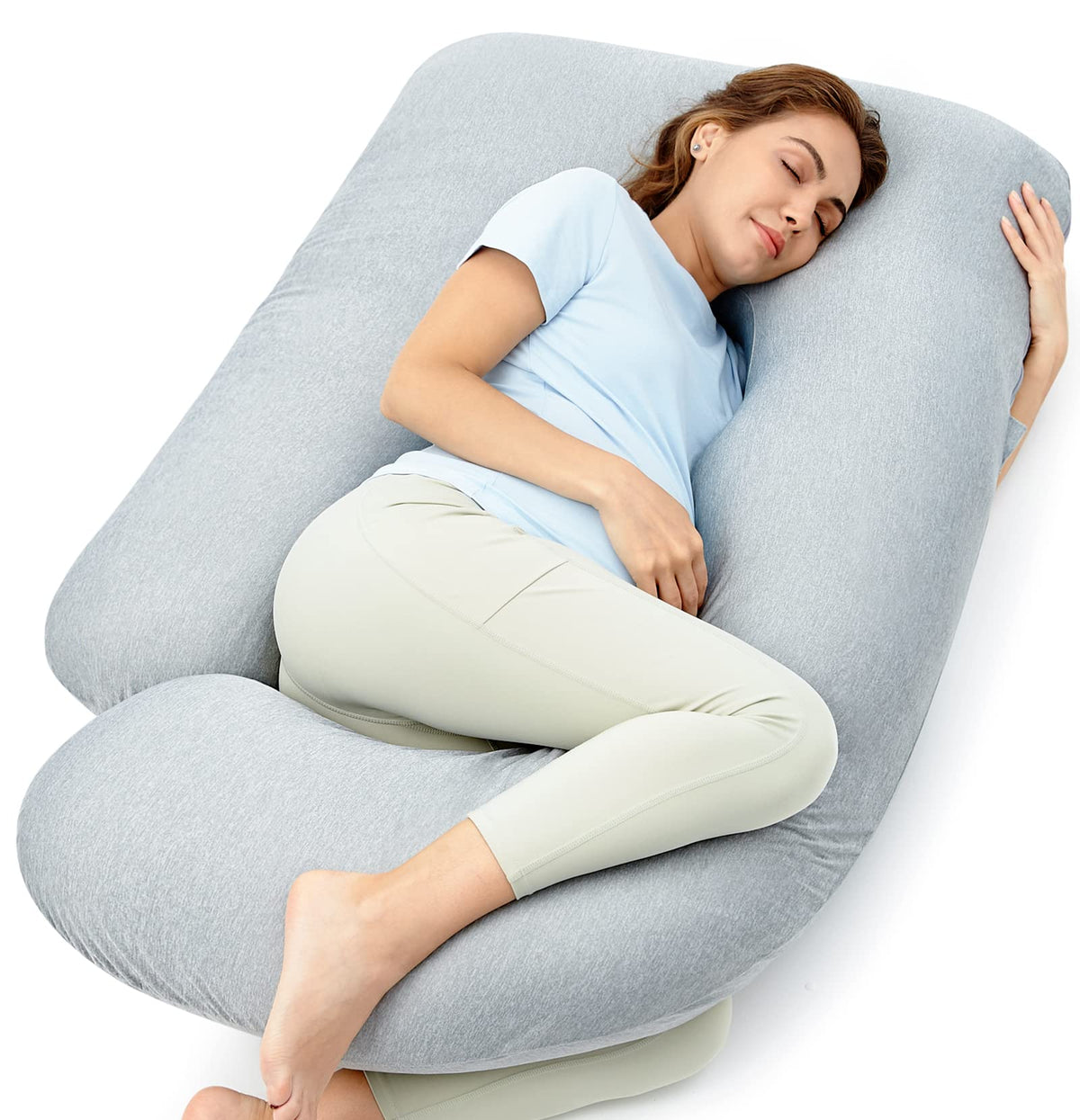 U Shaped Full Body Pregnancy Pillow with Removable Cover