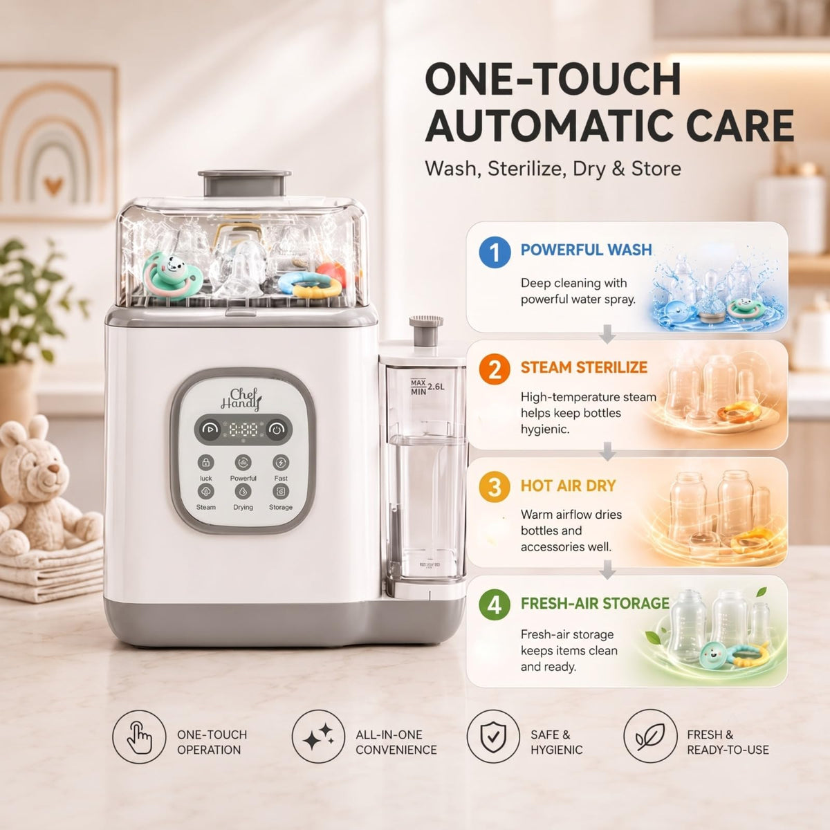 All in One Baby Bottle Washer Sterilizer and Dryer