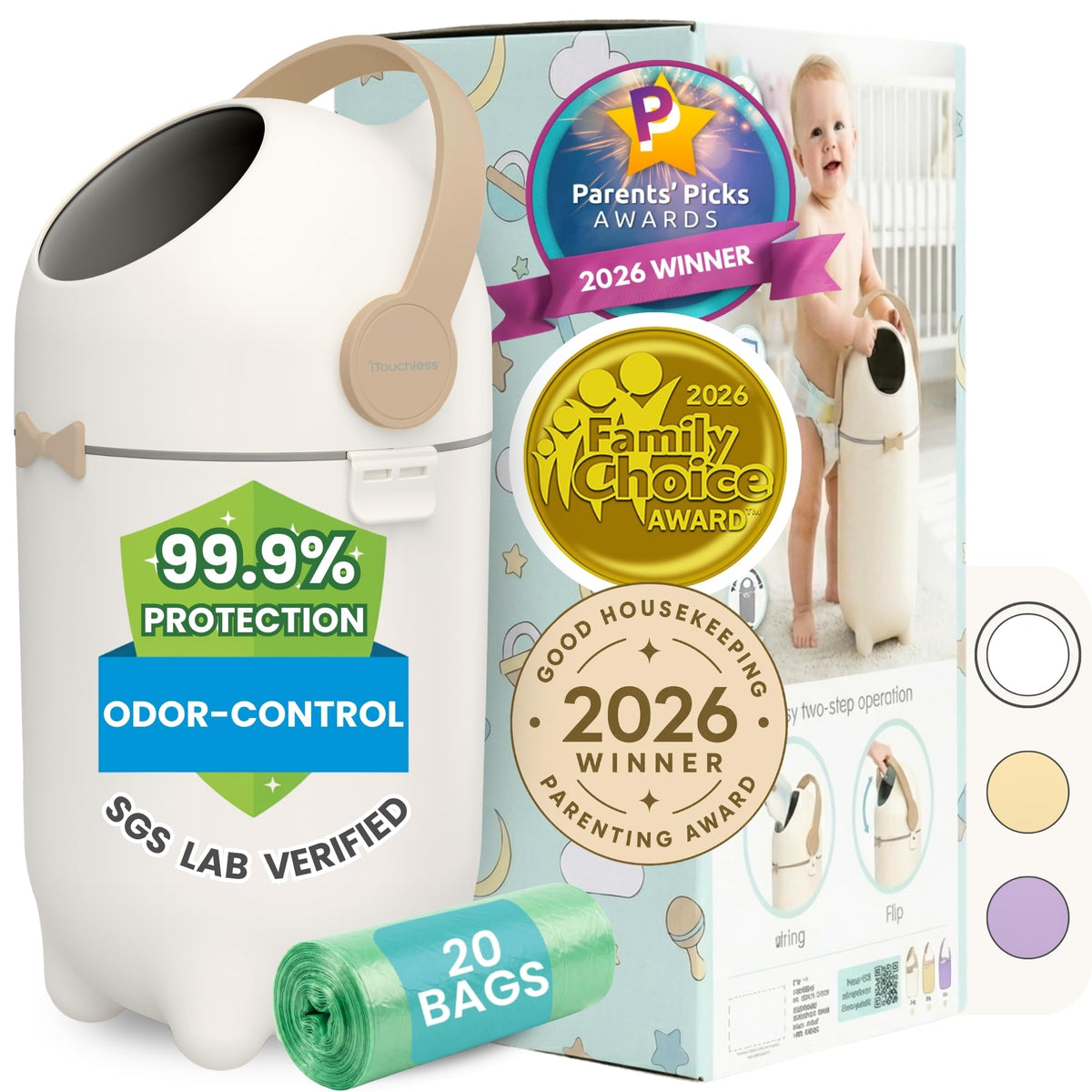 Touchless Sensor Baby Diaper Pail 3 Gallon