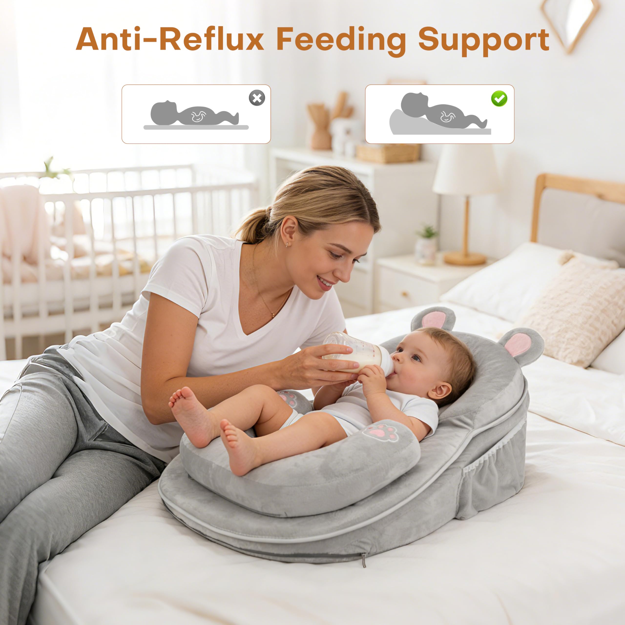 Anti Reflux Baby Feeding Pillow for Infant Support
