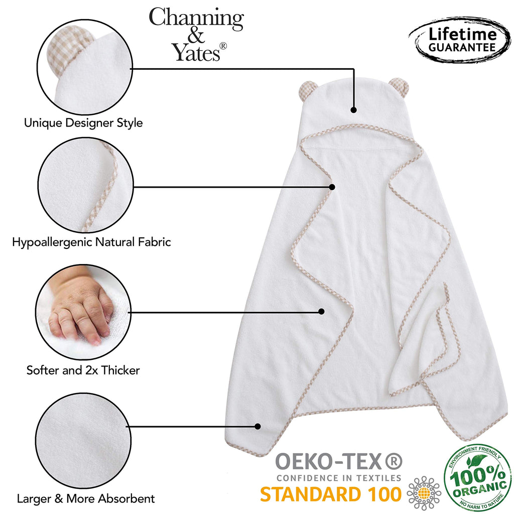 Organic Hooded Baby Towel and Washcloth Set