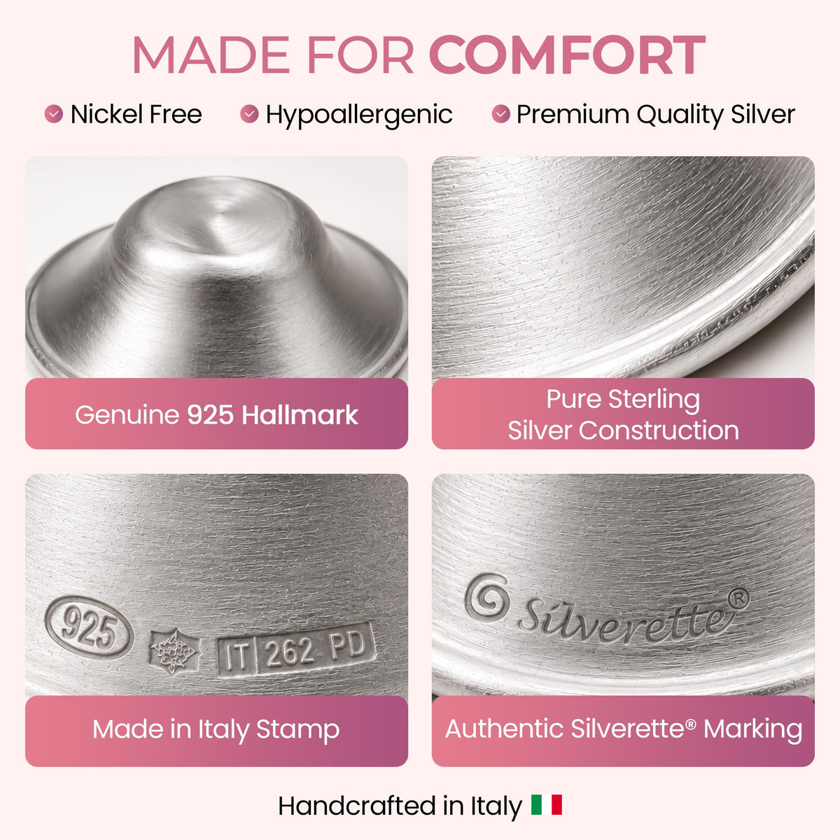 Silver Nursing Cups for Breastfeeding Mothers