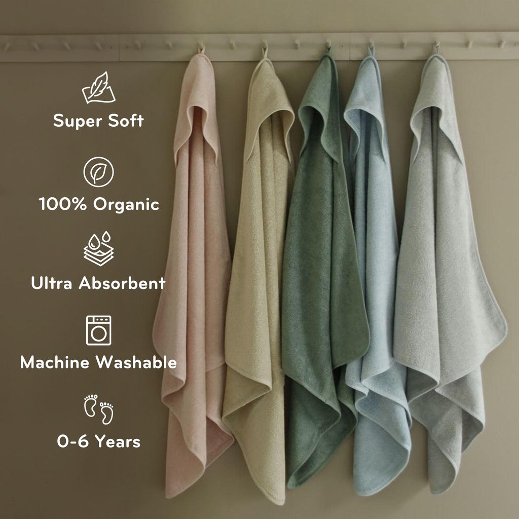 Organic Cotton Hooded Baby Bath Towel 32 x 32 Inch