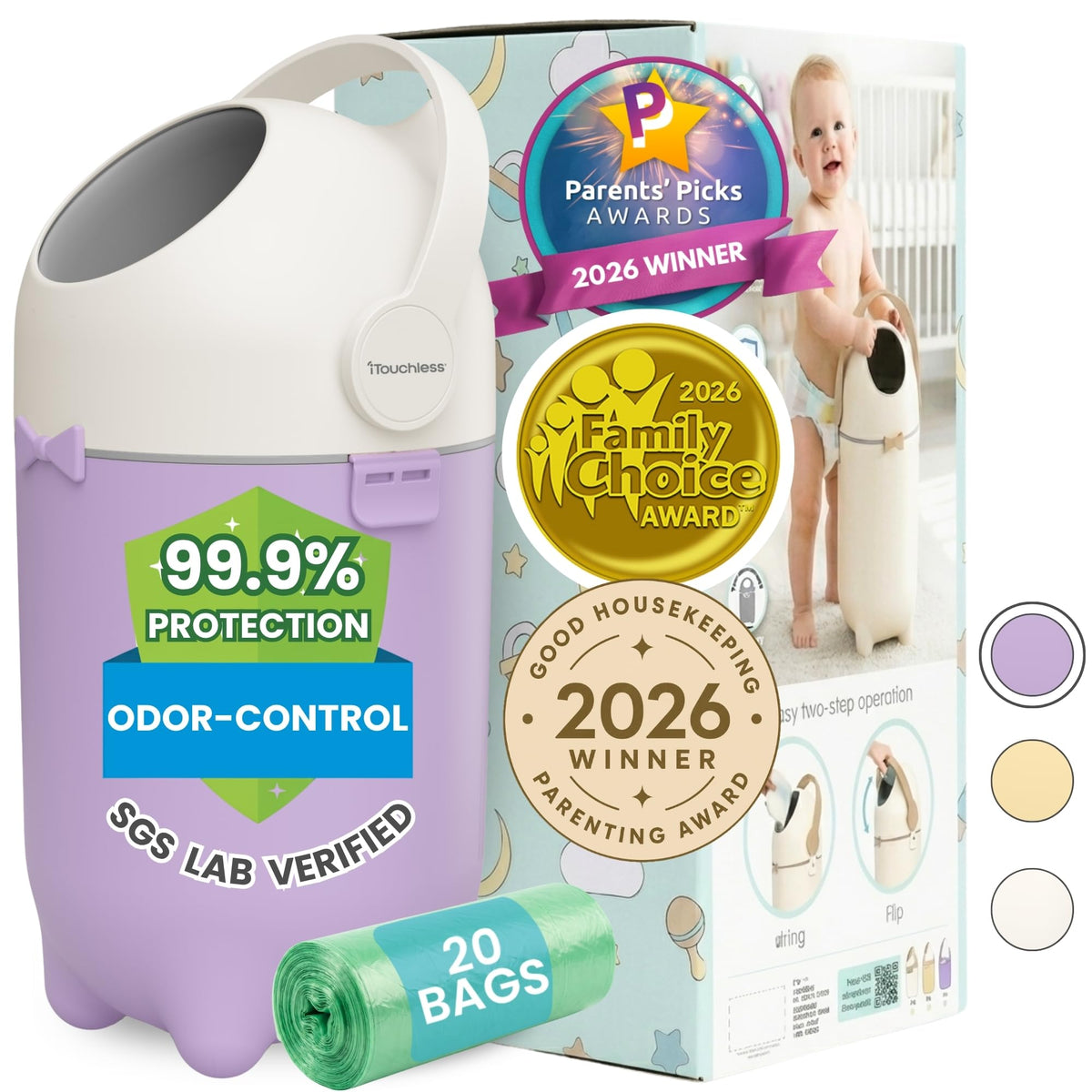 Touchless Sensor Baby Diaper Pail 3 Gallon