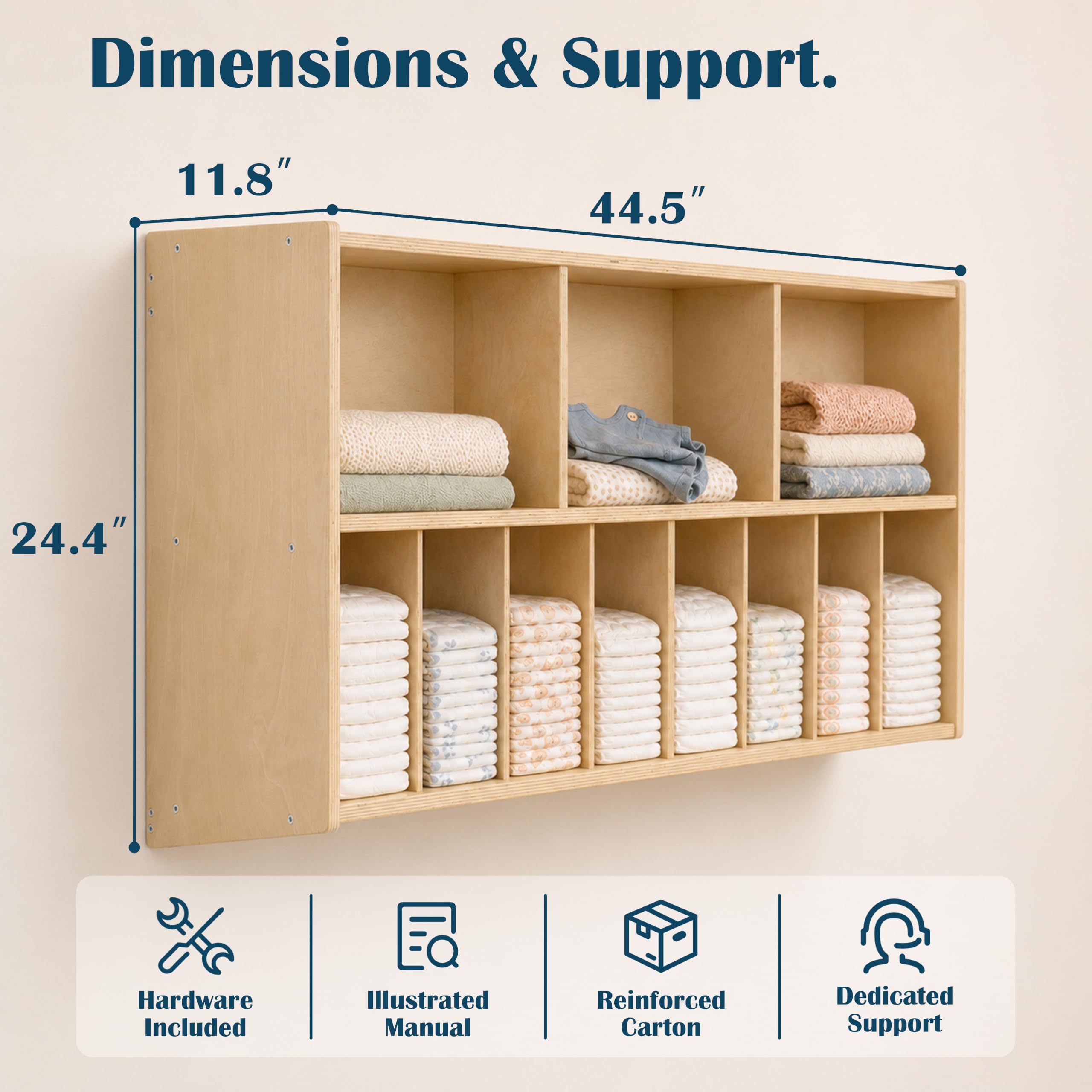 Wall Mounted Baby Diaper Storage Organizer