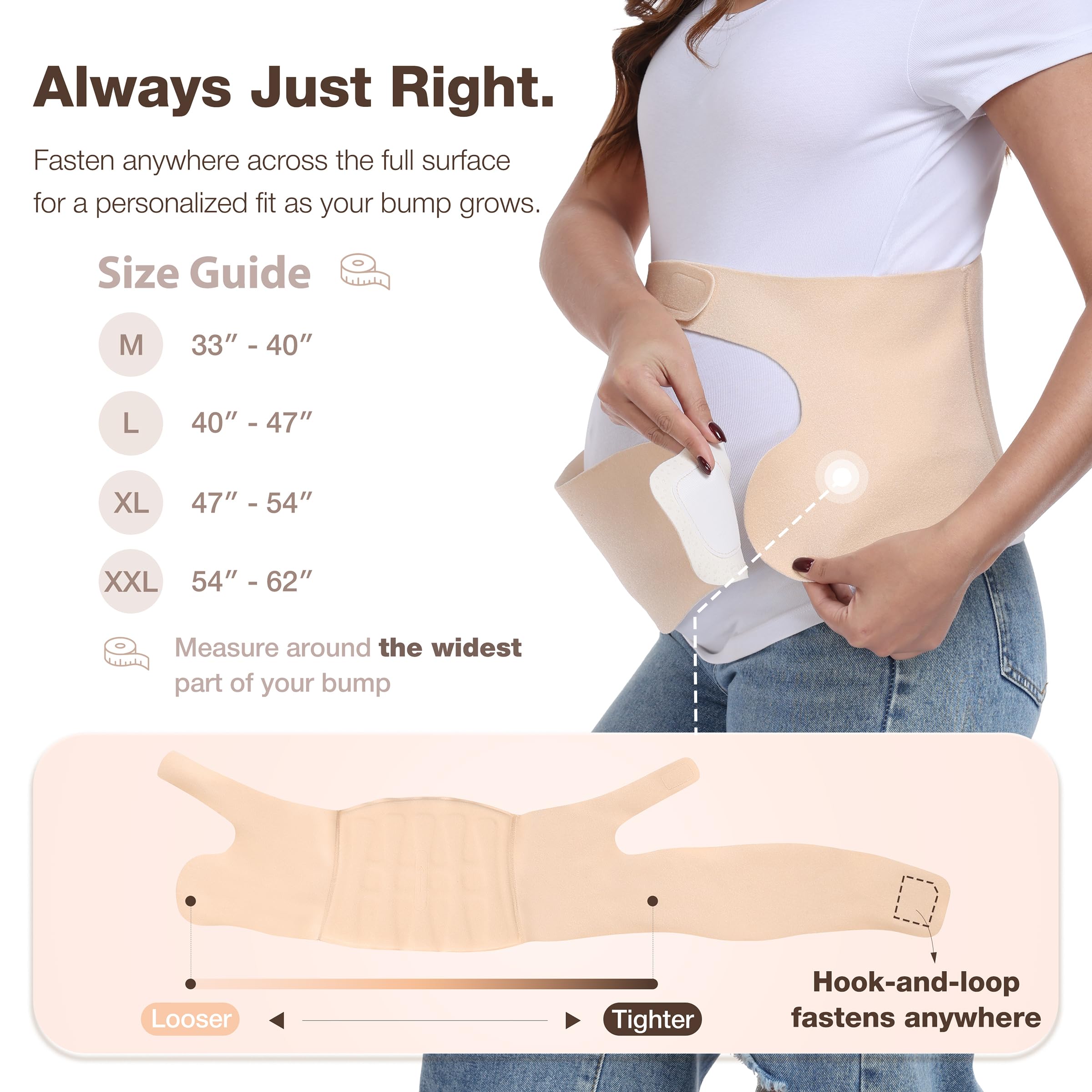 Pregnancy Belly Band with Extra Wide Back and Pelvic Support